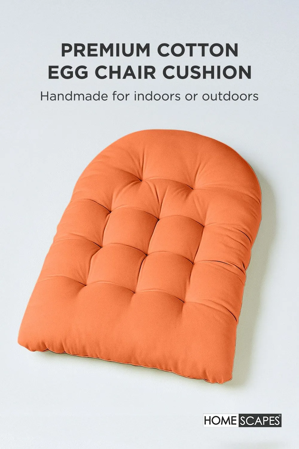 Homescapes Luxury Egg Chair Cushion, Hanging Basket Swing Chair Cushion in Burnt Orange 2