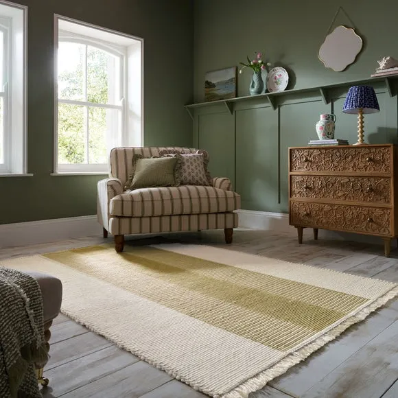 Clove Striped Wool Rug 1
