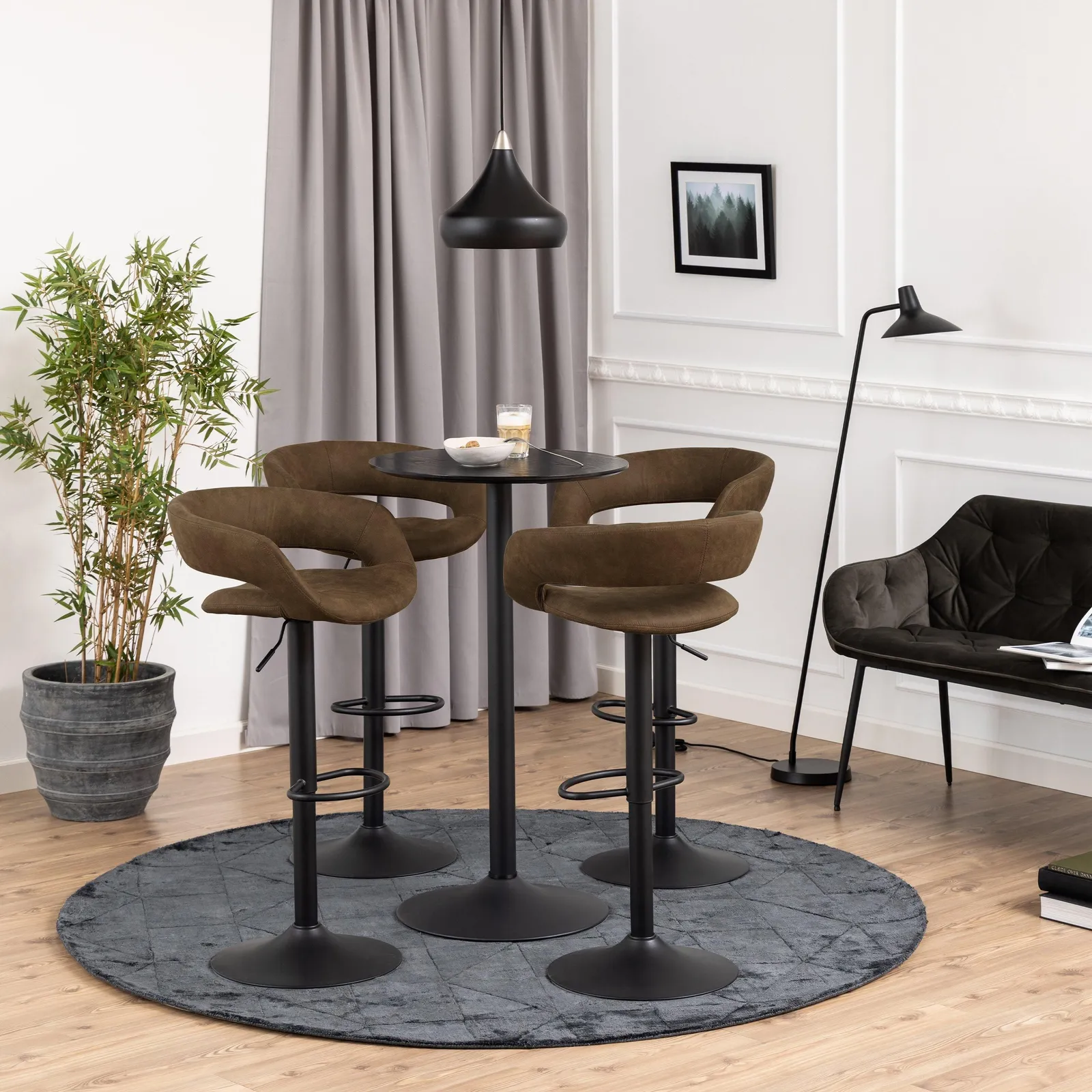 Furniture To Go Ibiza Tall Round Bar Table in Black 3