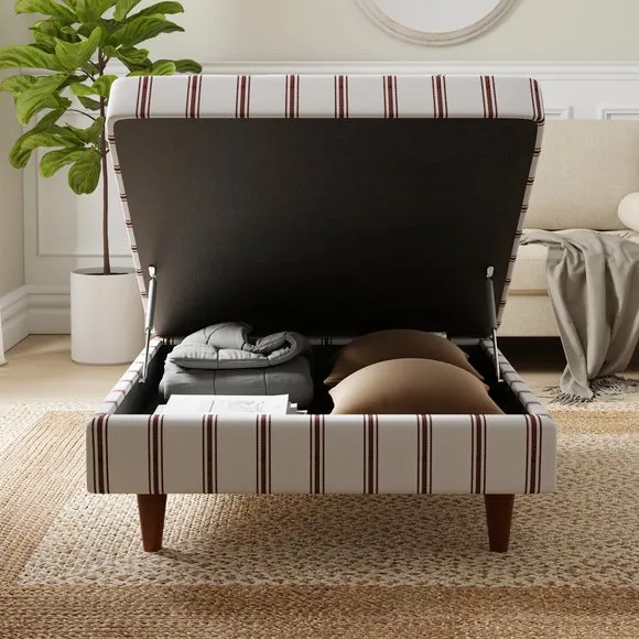 Zoe Folkstone Stripe Square Storage Footstool 2