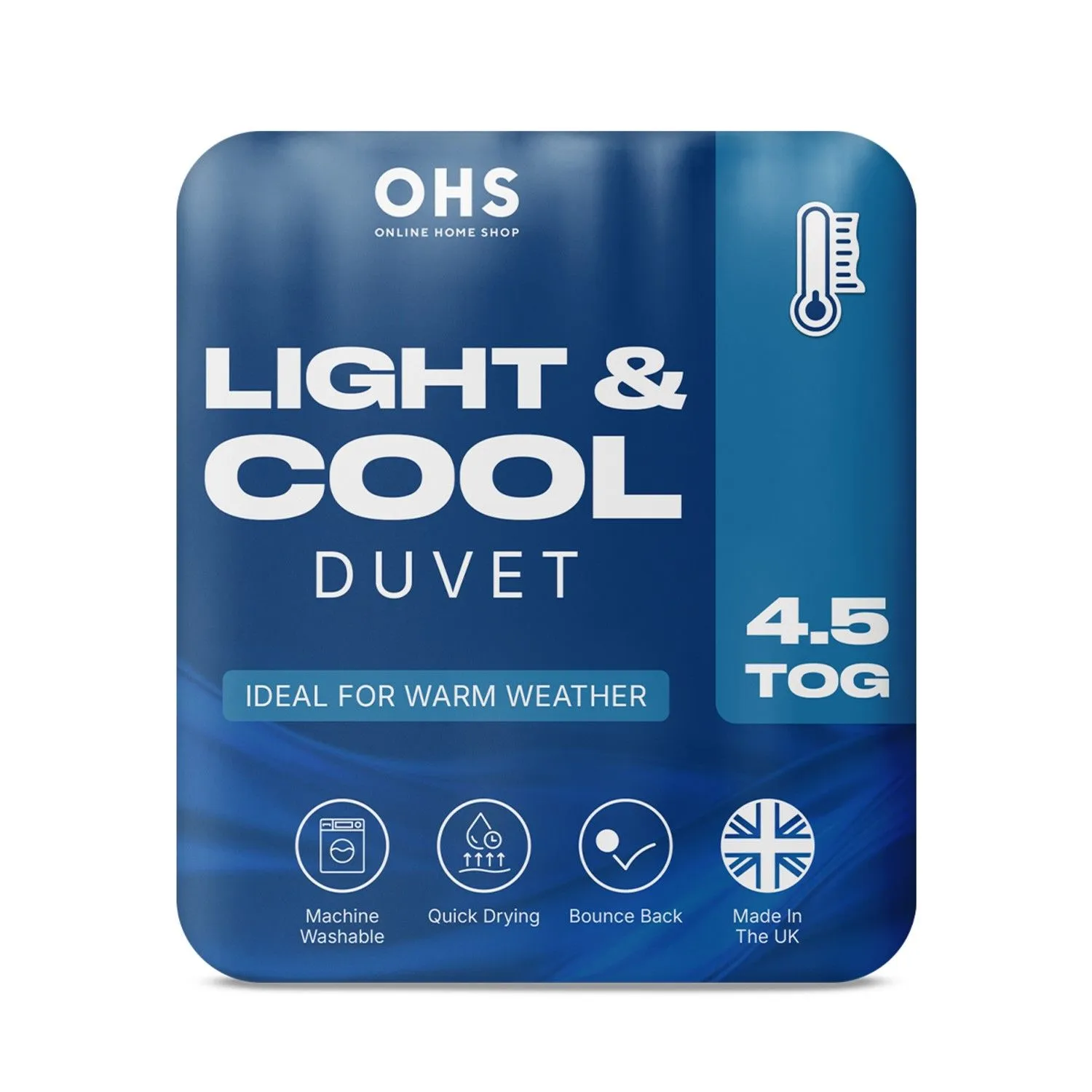 OHS Essentials 4.5 Tog Duvet Summer Quilt in White