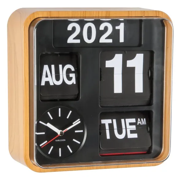 Karlsson Mini Flip Bamboo Print Wall Clock 3