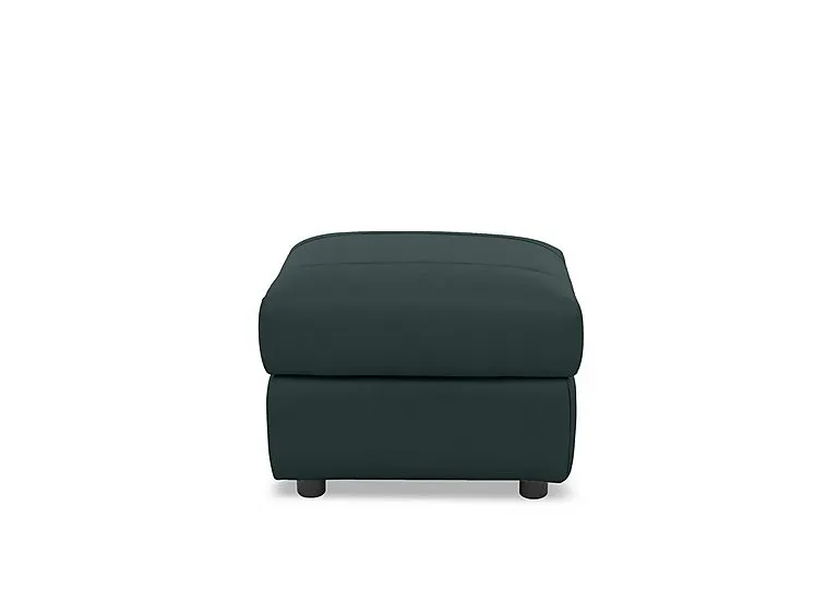 Raven Leather Footstool
