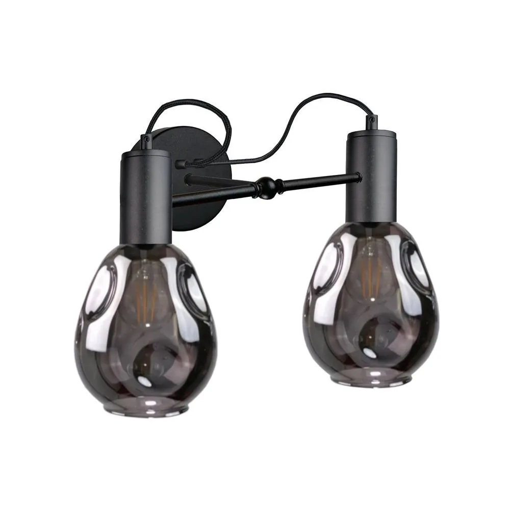 Netlighting Kari Wall Lamp Black 25cm 2x E27