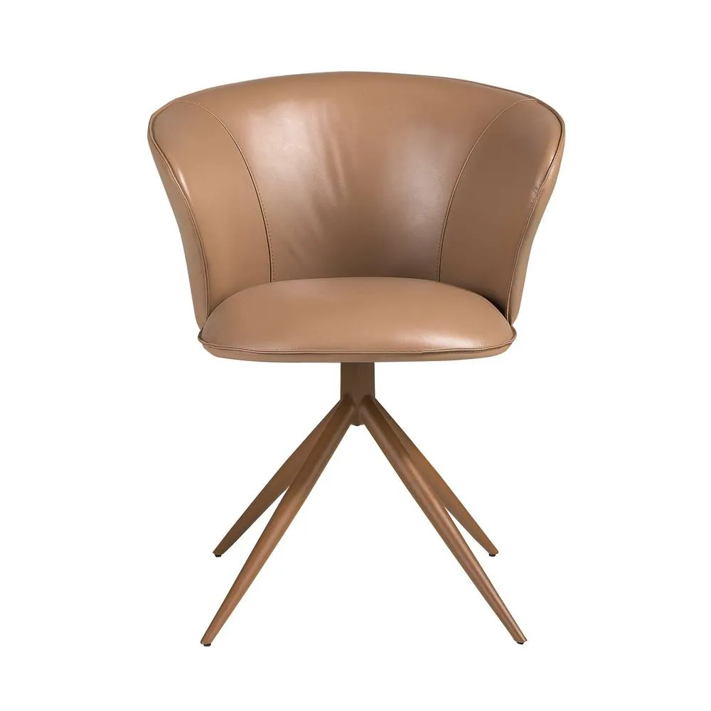 Angel Cerda Swivel Dining Chair in Camel Leatherette 2