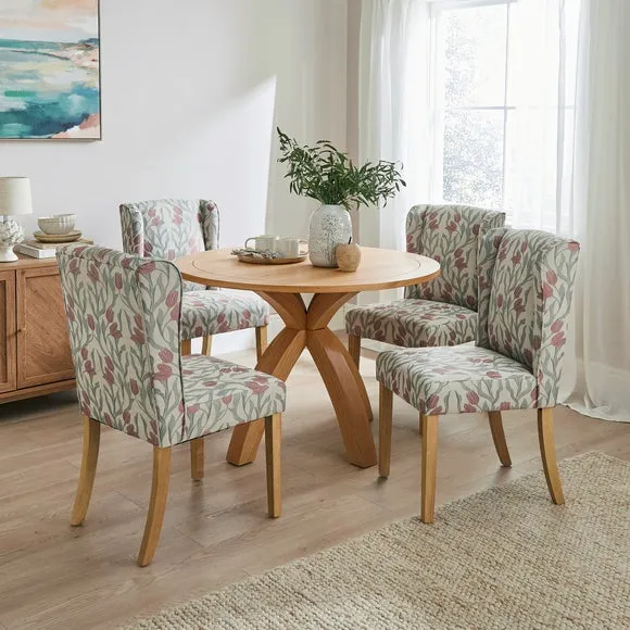 Oswald Set of 2 Dining Chairs, Tulip Blush Print 2