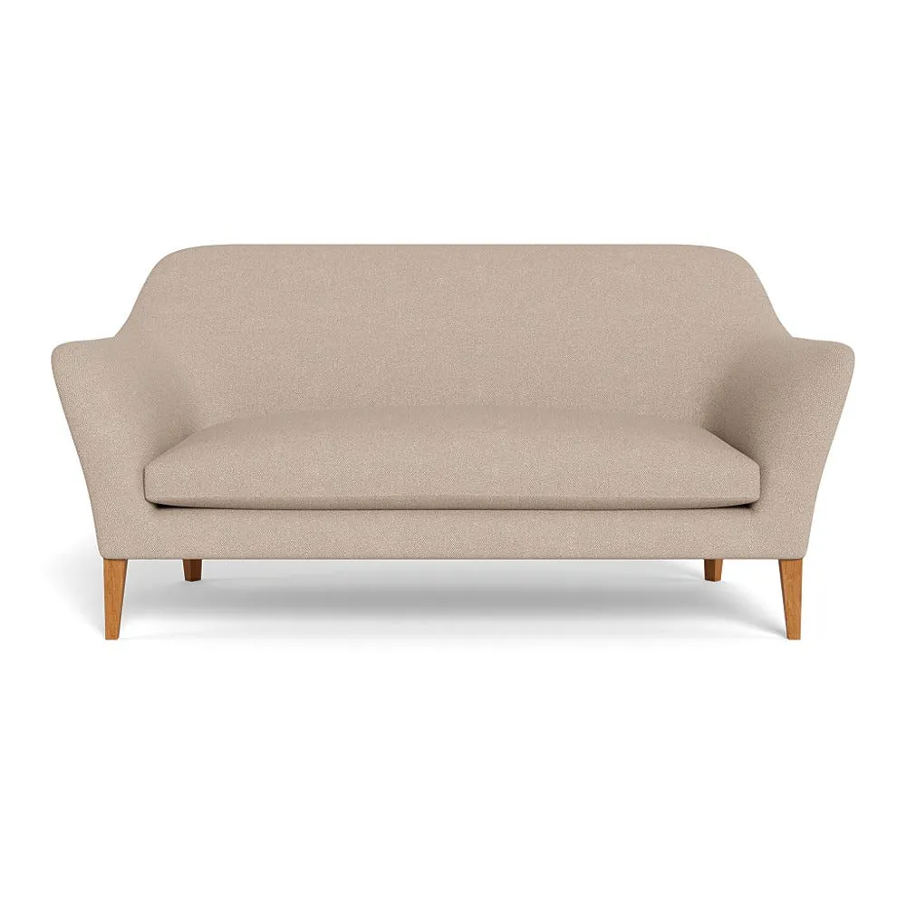 Heal's Wallis 3 Seater Sofa Boucle Tweed Pearl Stained Oak Feet
