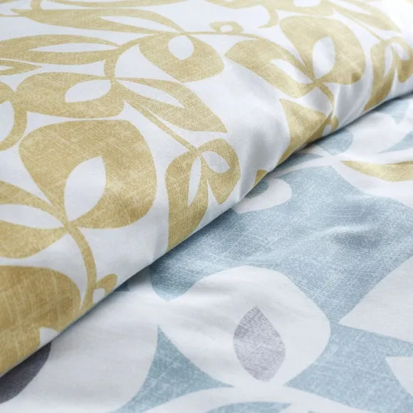 Catherine Lansfield Inga Leaf Polycotton Duvet Cover & Pillowcase Set 3