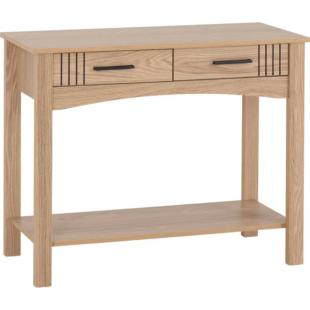 Seconique Tessa 2 Drawer Console Table in Natural 2