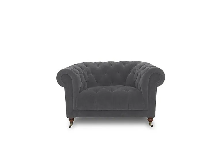 Columbus Fabric Armchair with Castors - Manhattan Charcoal