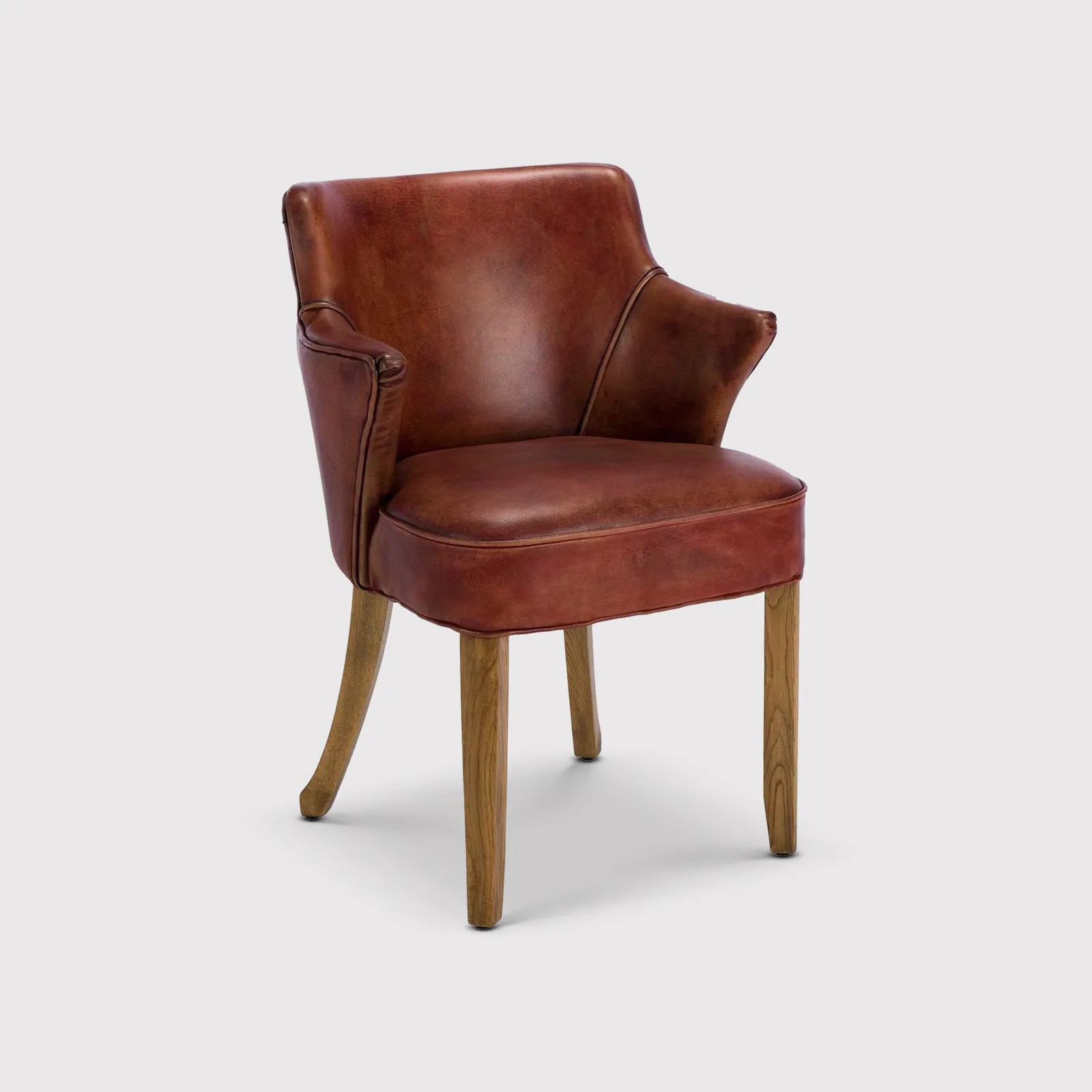 Timothy Oulton Lannister Dining Chair, Brown Leather | Barker & Stonehouse
