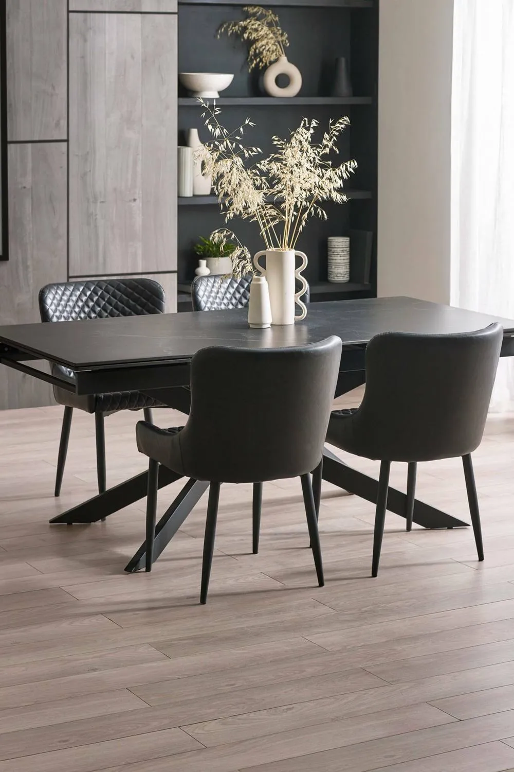 Julian Bowen Osaka Rectangular Extending 6-8 Seater Dining Table in Grey