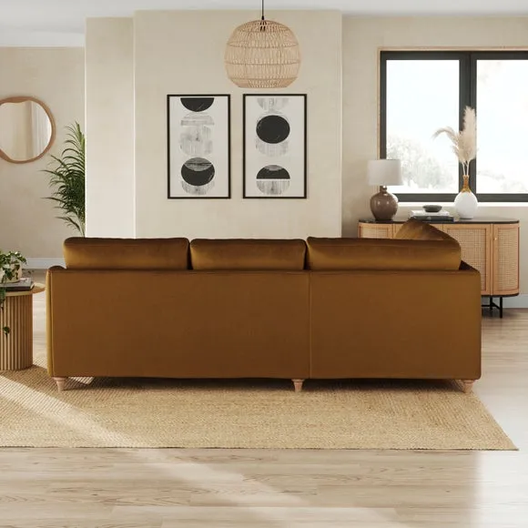 Hattie Matte Plush Velvet Corner Sofa 3