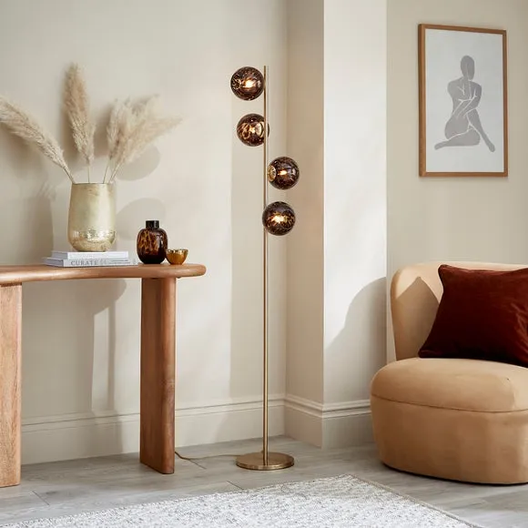 Kira 4 Light Tortoiseshell Floor Lamp