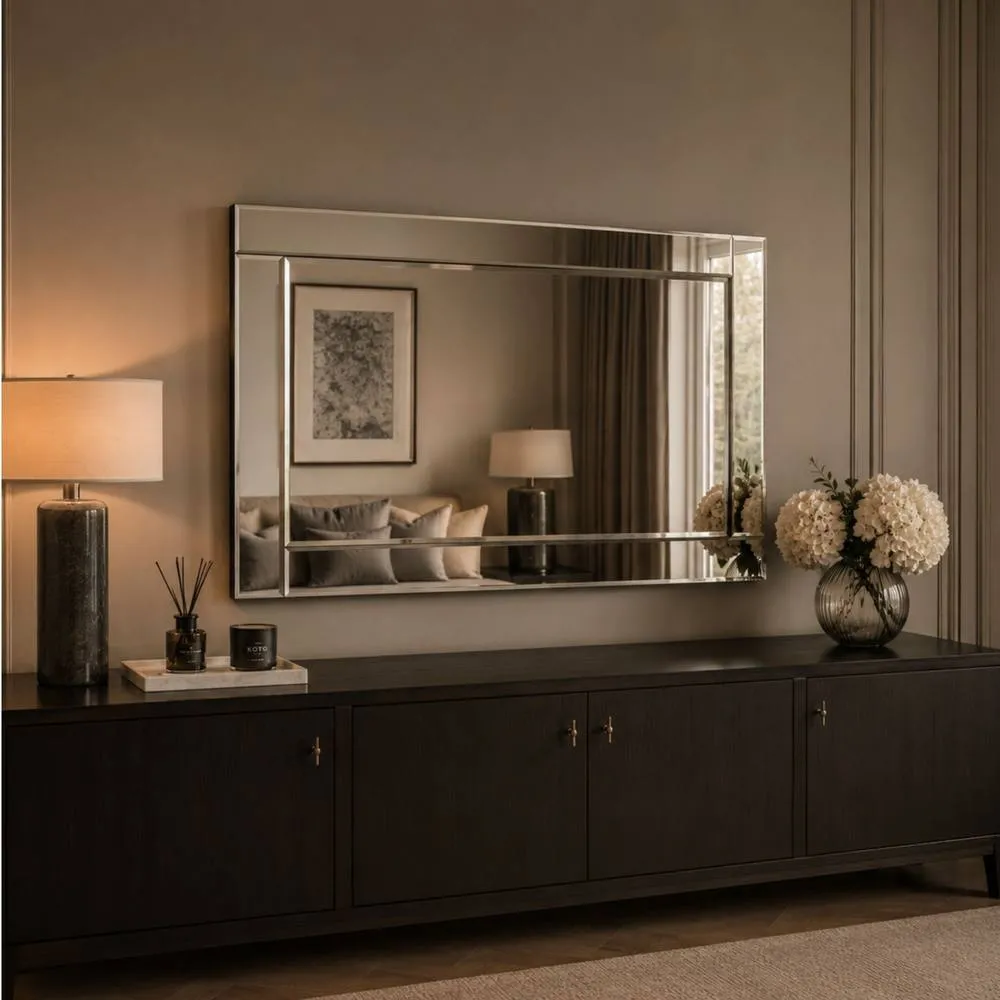 Yearn Mirrors Simple Contemporary Wall Mirror 90x60cm in Clear 3