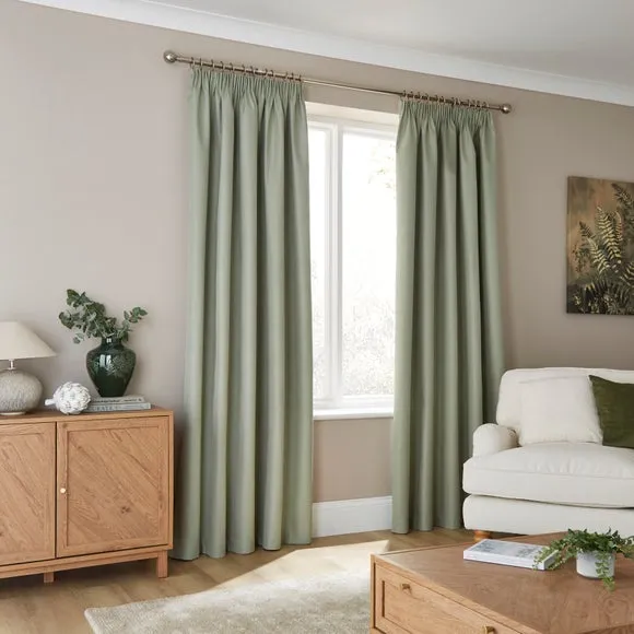 Rotterdam Herringbone Blackout Pencil Pleat Curtains 2