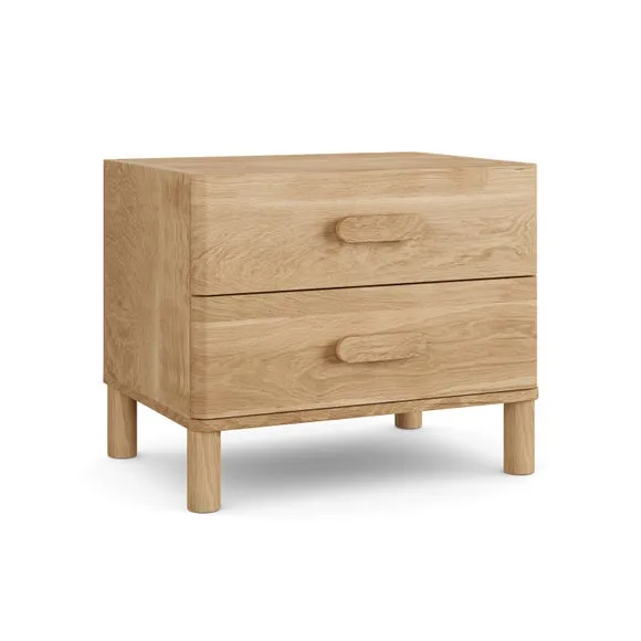 Hatton 2 Drawer Wide Bedside Table 6