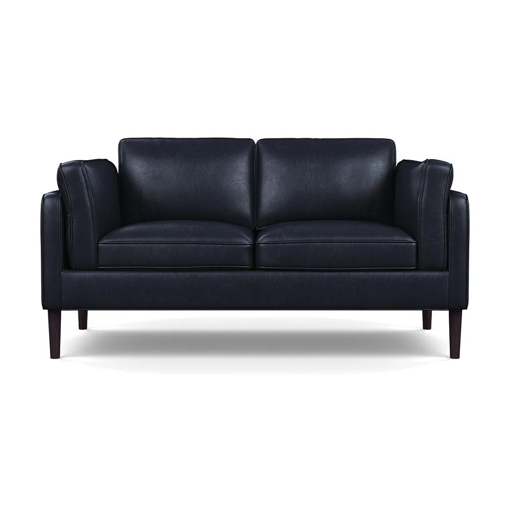 Heal's Sonno 2 Seater Leather Stonewash Black 263 Wenge Black Feet 1