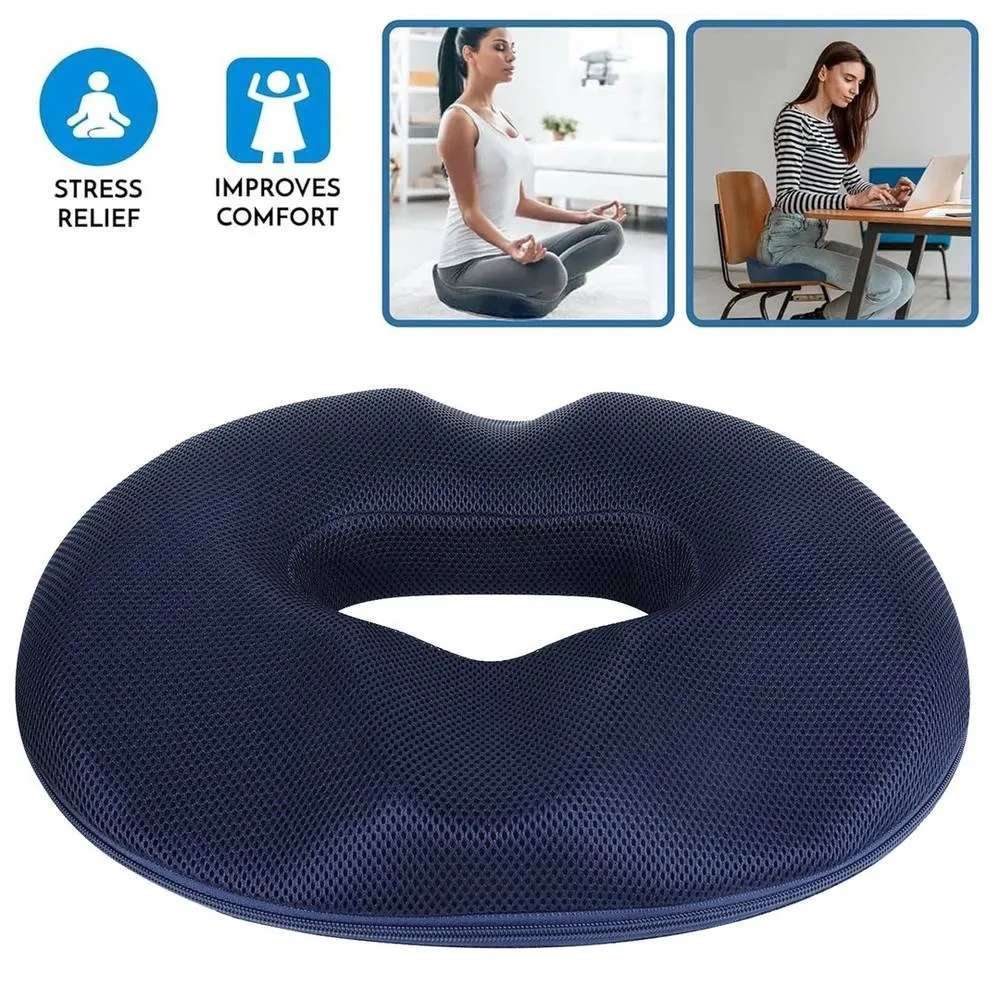 SPETLEK Donut Seat Cushion Memory Foam Ring Seat in Navy
