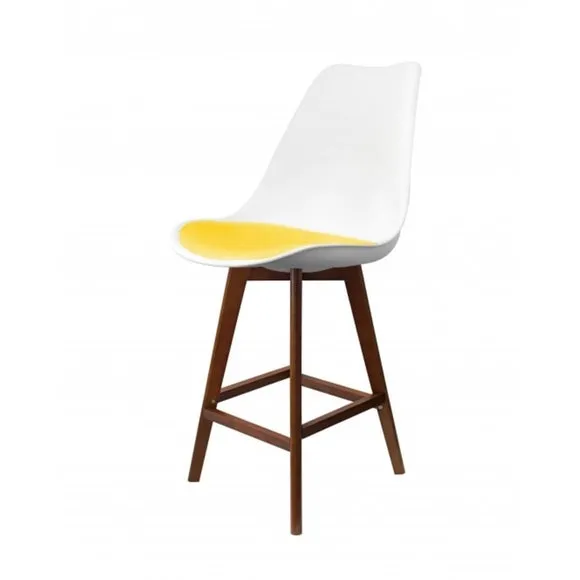 Fusion Living Soho White Plastic Bar Stool 2