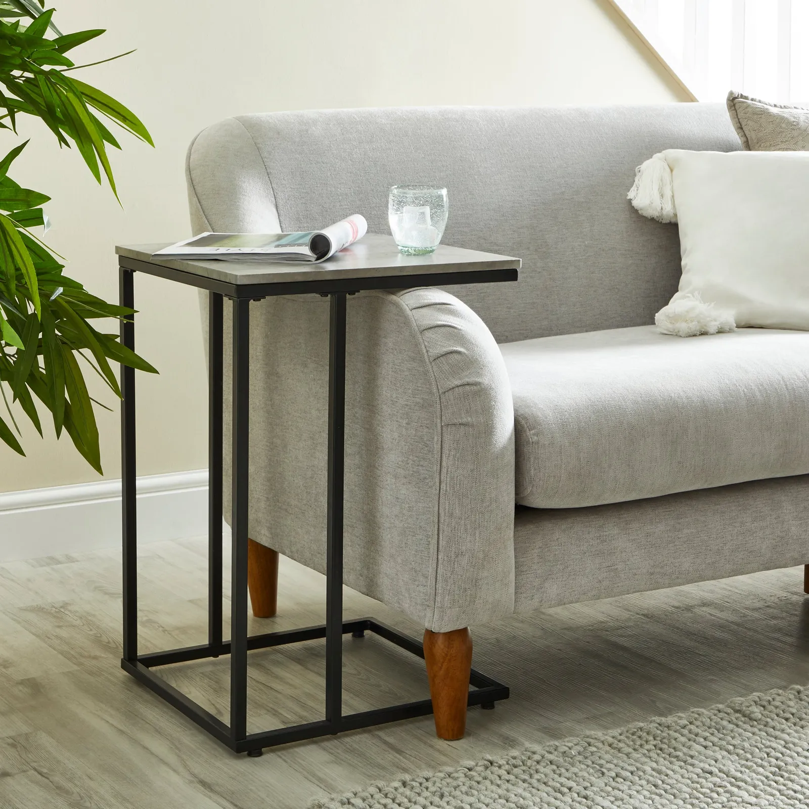 Charlie Concrete Effect Side Table Grey