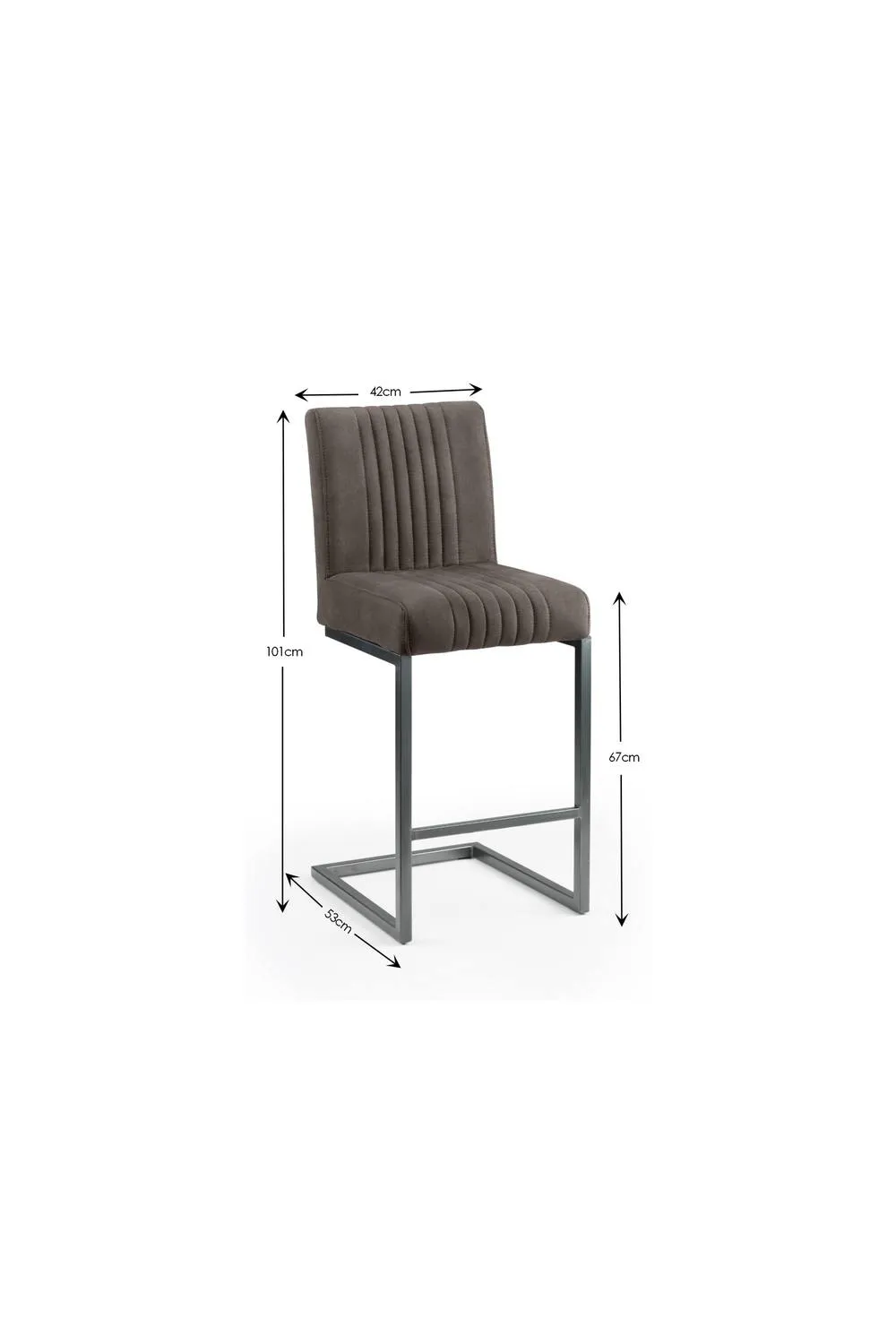Julian Bowen Brooklyn Upholstered Bar Stool (Set of 2) in Grey 4