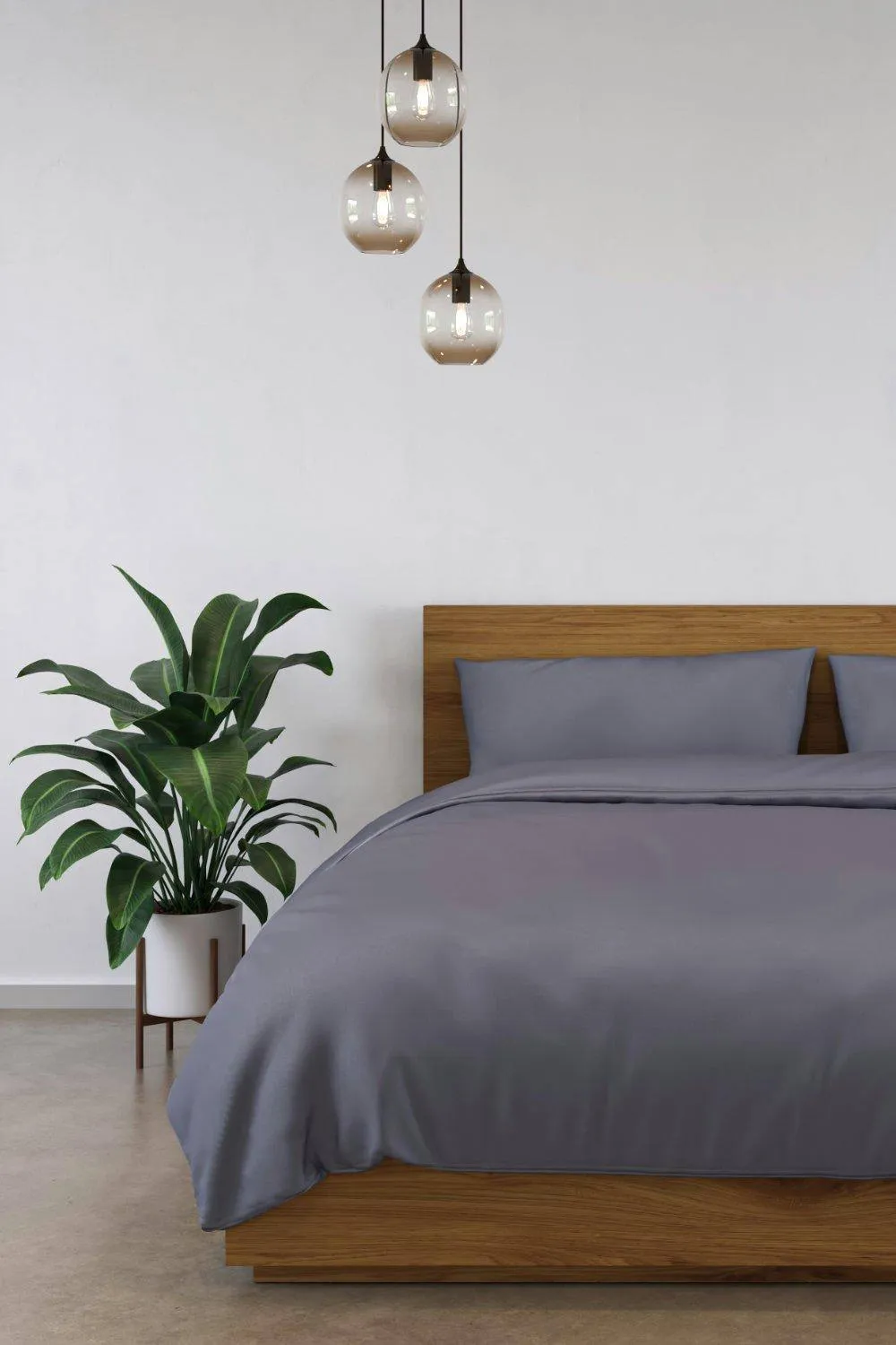 Panda London Panda 100% Bamboo Flat Sheet in Dark Grey 3