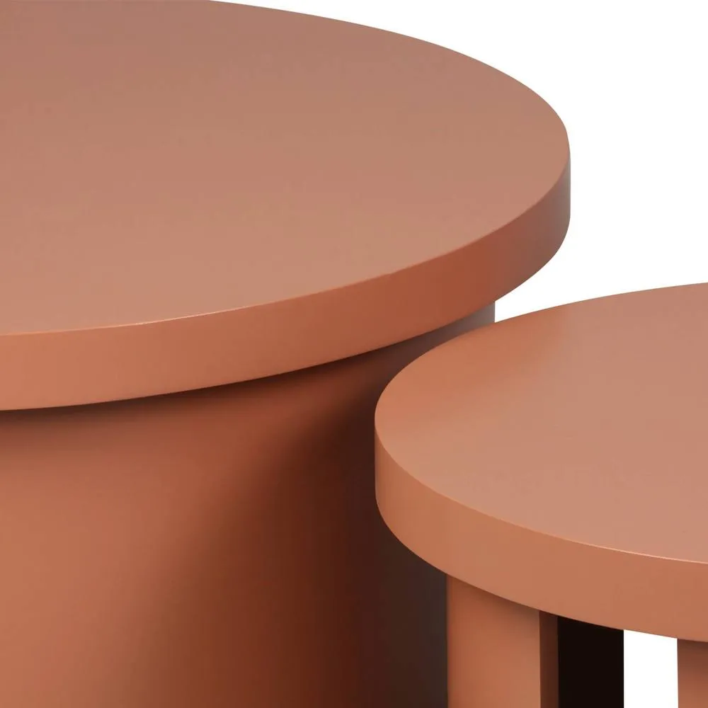 sweeek Set of 2 round nesting coffee tables in Terracotta 6