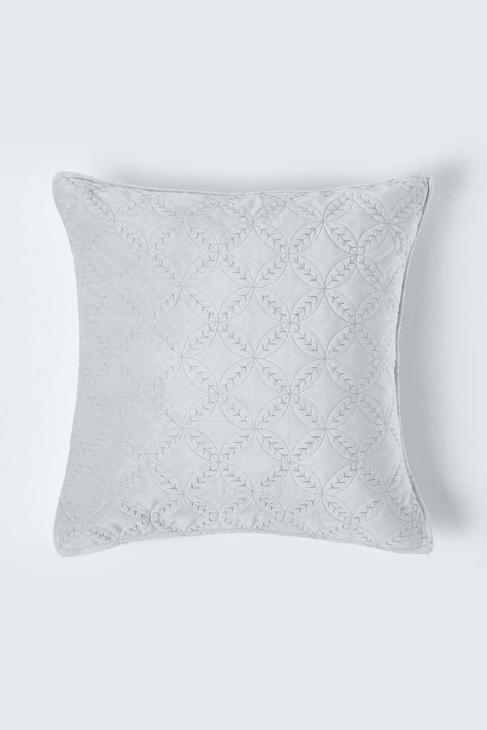 Homescapes Luxury Quilted Velvet Cushion Cover Geometric Pattern in Grey
