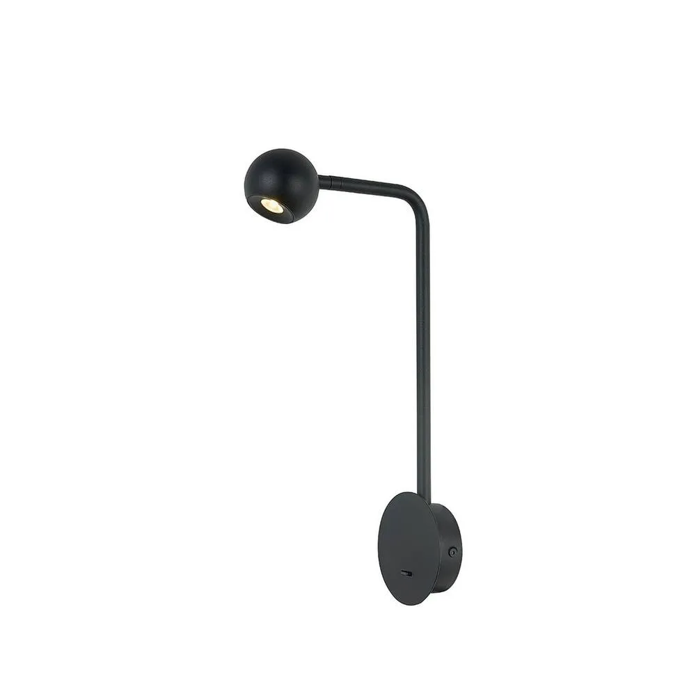 Netlighting Eyes Wall Lamp Switched 6W LED 3000K 390lm Sand Black 3yrs Warranty