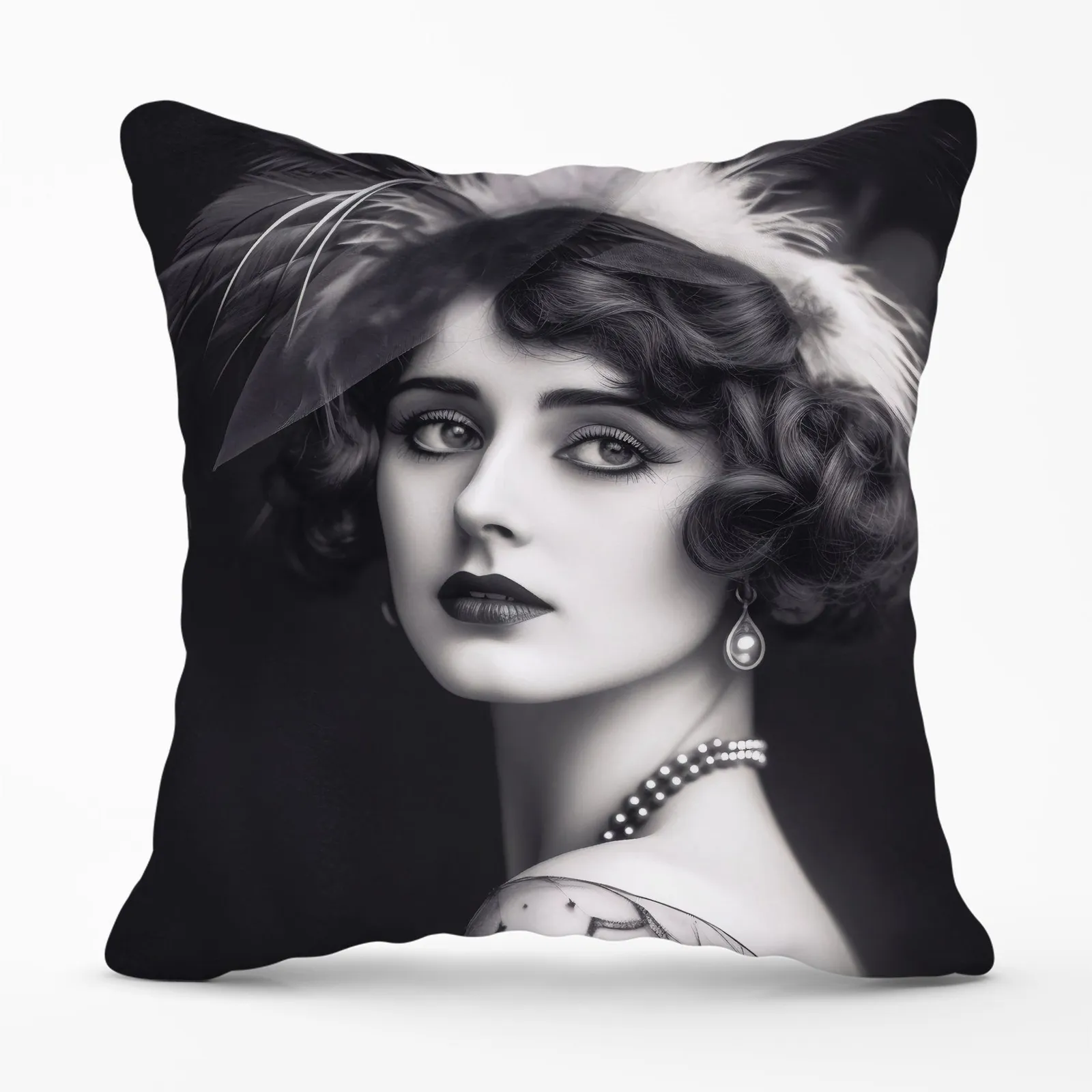 Warren Reed - Designer Glamorous Edwardian Showgirl Cushions in Black
