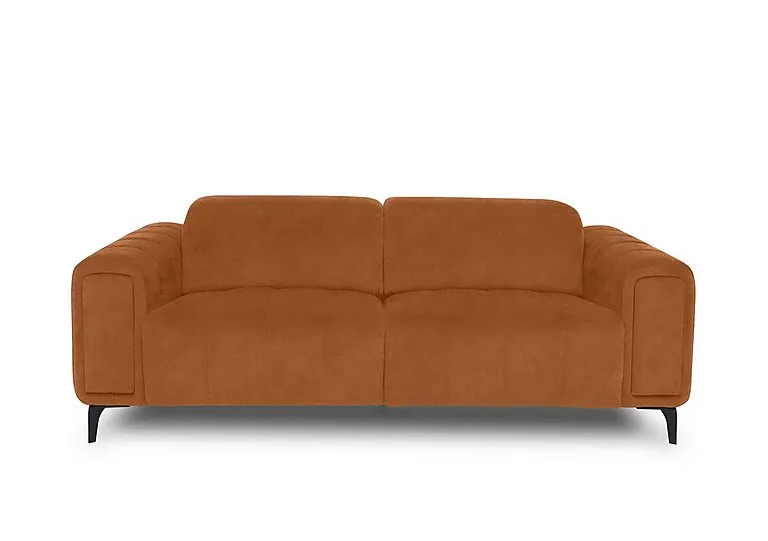 Elphaba Fabric 3 Seater Sofa with Storage Arms - Dexter Pumpkin