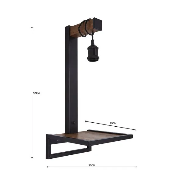 Fulton Plug In Wall Light with Shelf 6