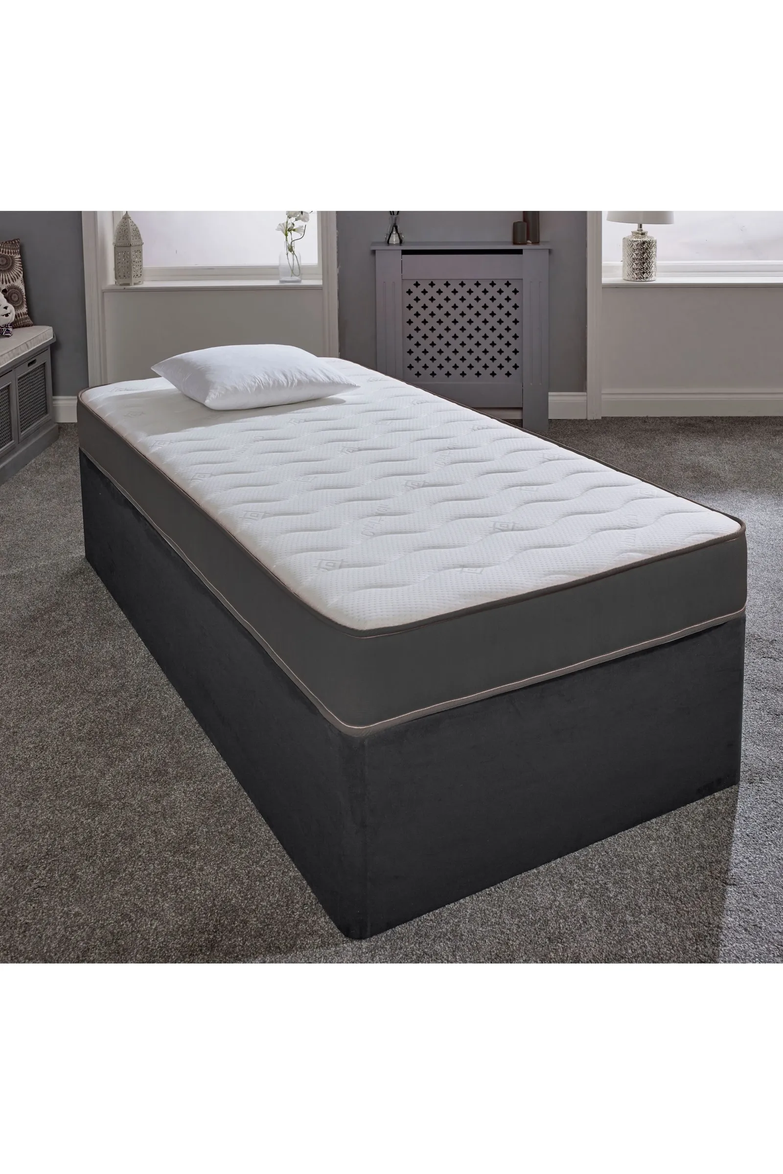 eXtreme Comfort Ltd Cooltouch Essentials Wave Grey Border Quilted Hybrid Spring Mattress 3