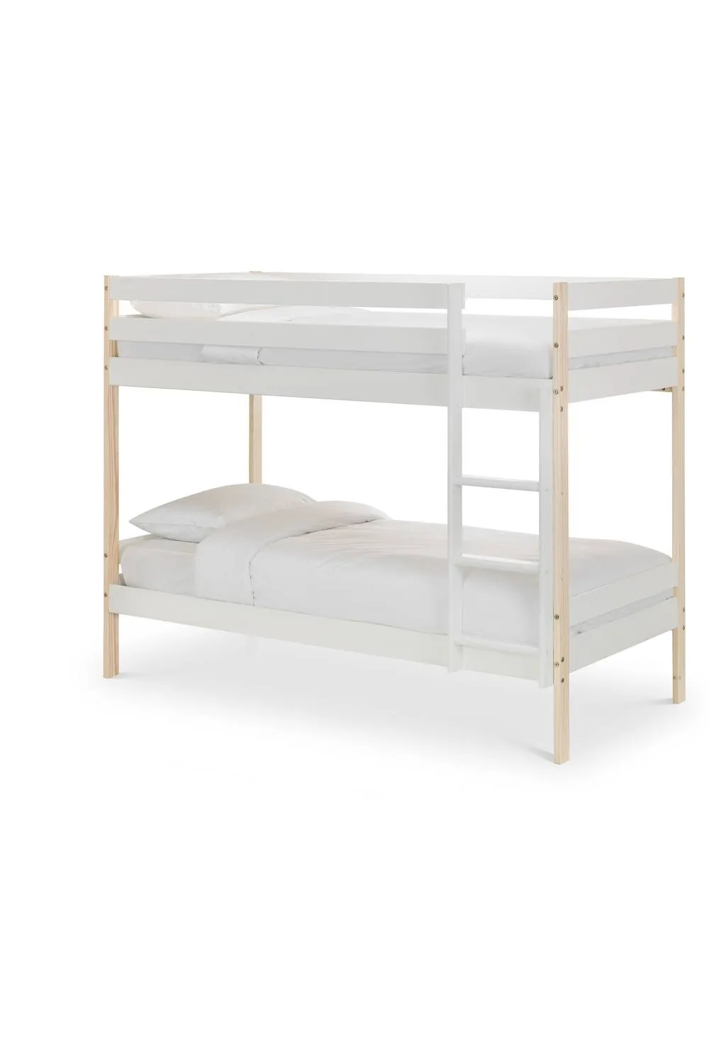 Julian Bowen Nova Single White & Wood Effect Bunk Bed 3