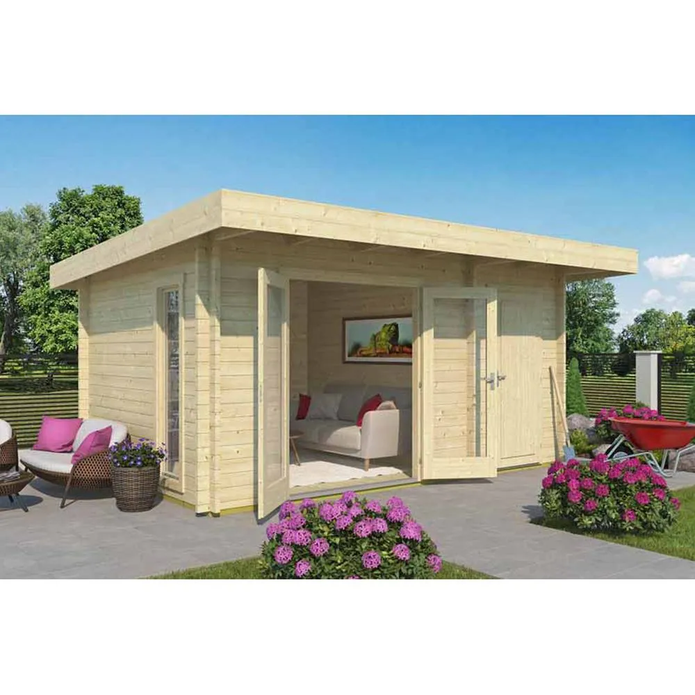 Lasita Maja Ltd Chameleon 44-Log Cabin, Garden Room, Home Office - L510xW410xH233.7 cm in Light Brown