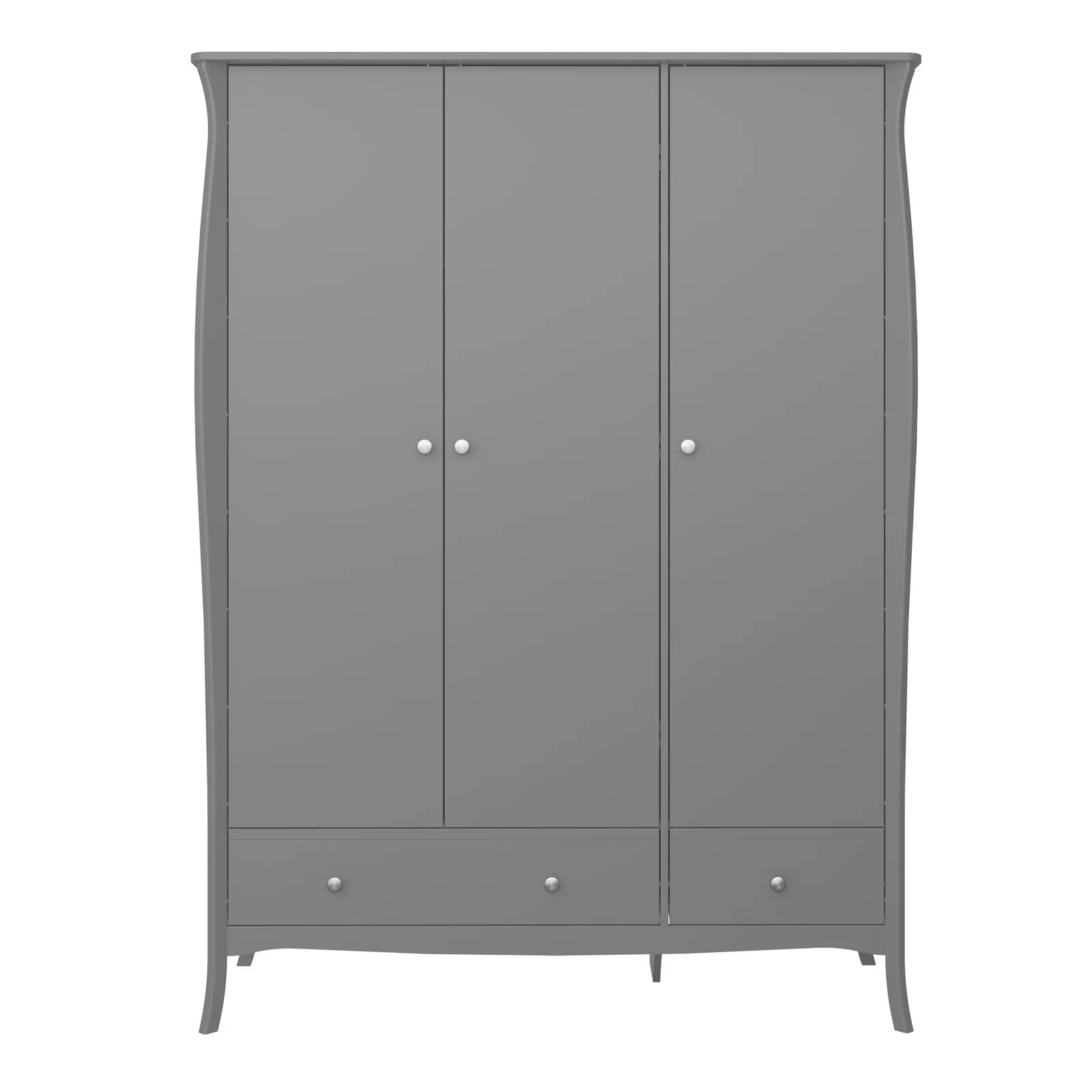 Baroque 3 Door Wardrobe Grey