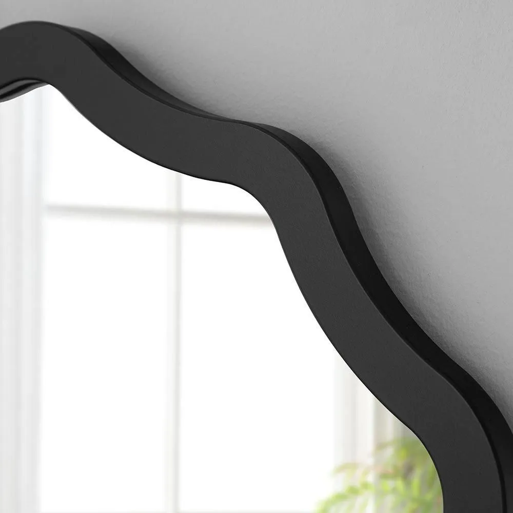 Yearn Mirrors Black Ripple Framed Circular Wall Mirror 60x60cm 3