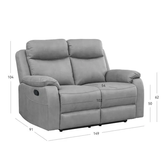 Aviemore Faux Leather 2 Seater Manual Reclining Sofa 4