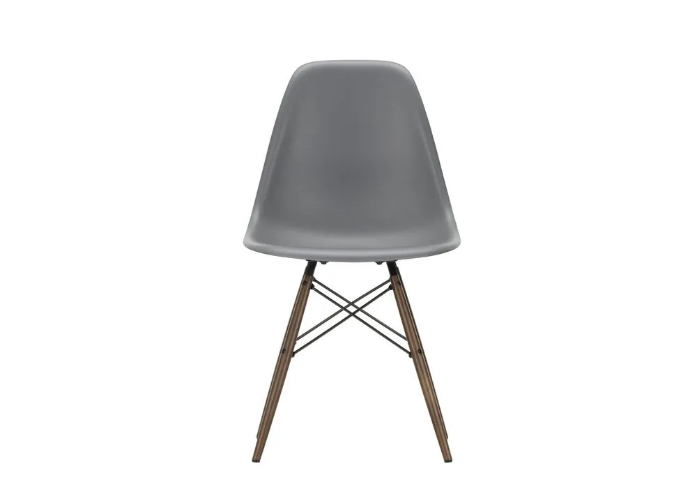 Vitra Eames DSW Side Chair New Height Granite Grey Dark Maple Base 1