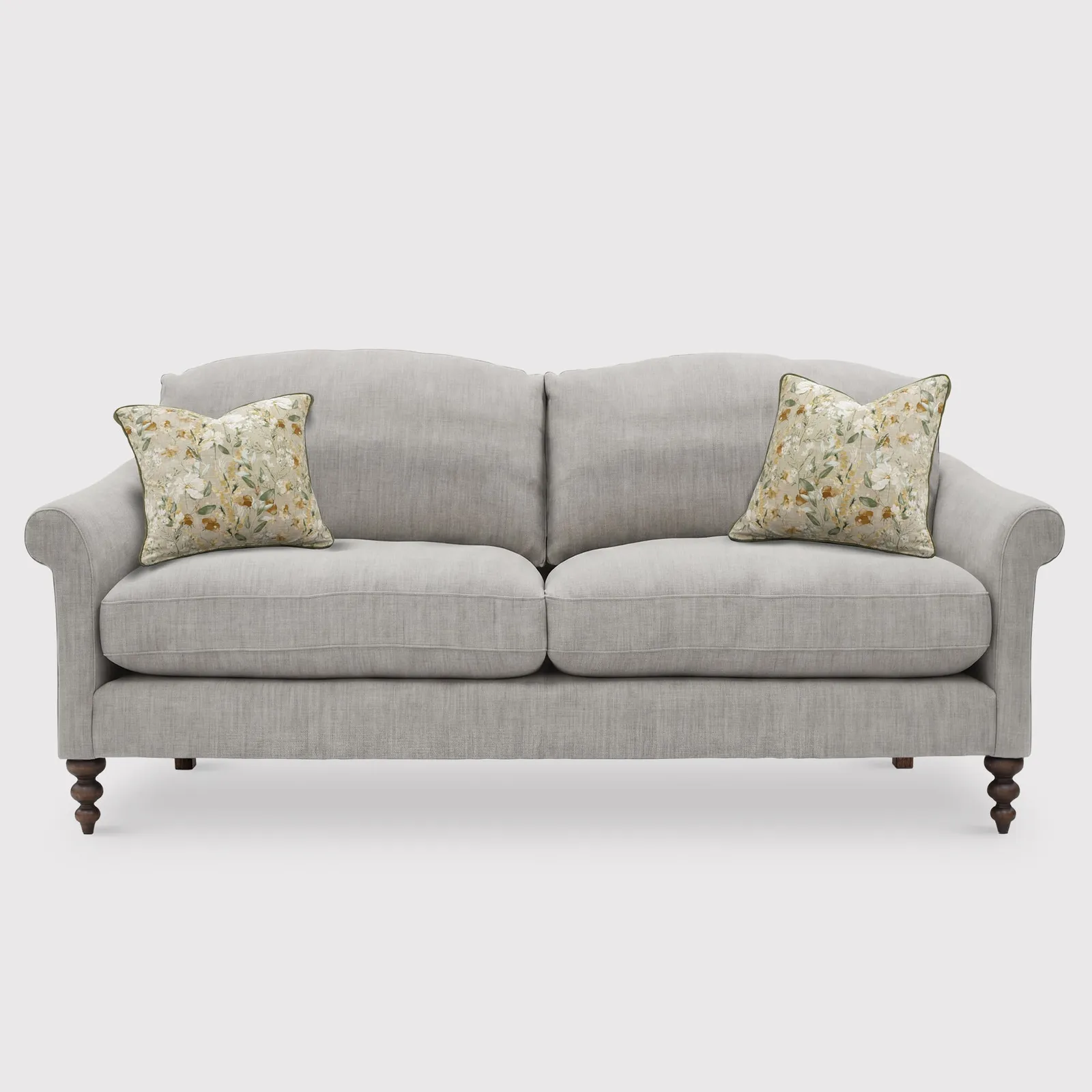 English Heritage Clover 26 Medium Sofa With Pre Set Scatters, Grey | Barker & Stonehouse 1