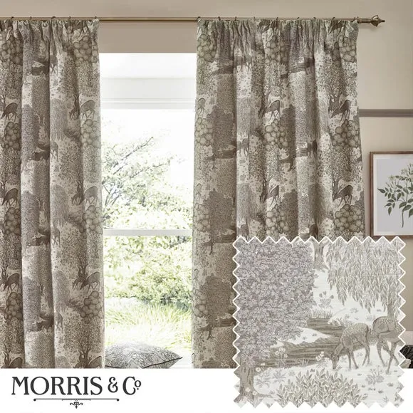 Morris & Co. The Brook Jacquard Pencil Pleat Curtains 5