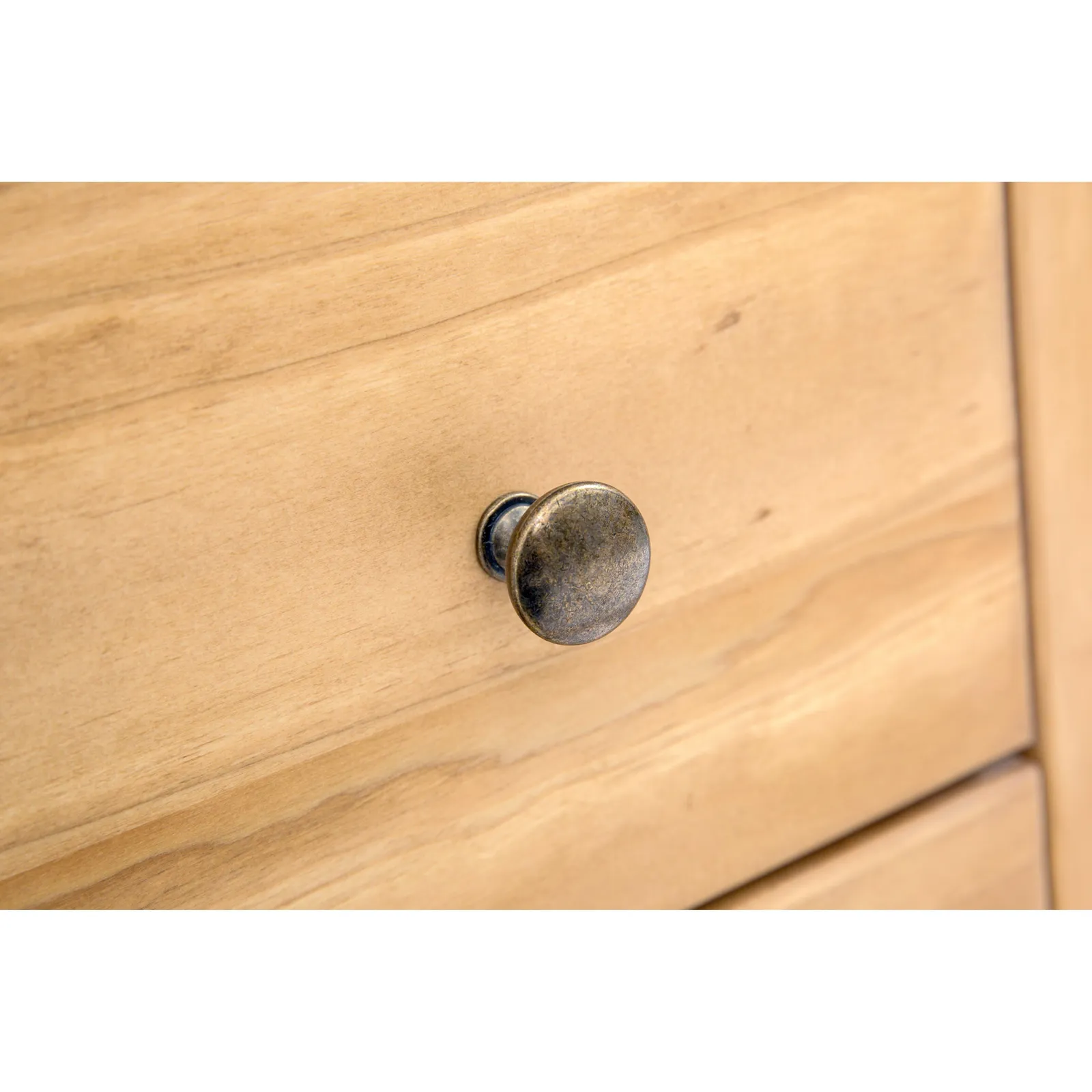 Cabinet Bits Lucca 6 Drawer Chest of Drawers Brass Knob in Light Brown 6