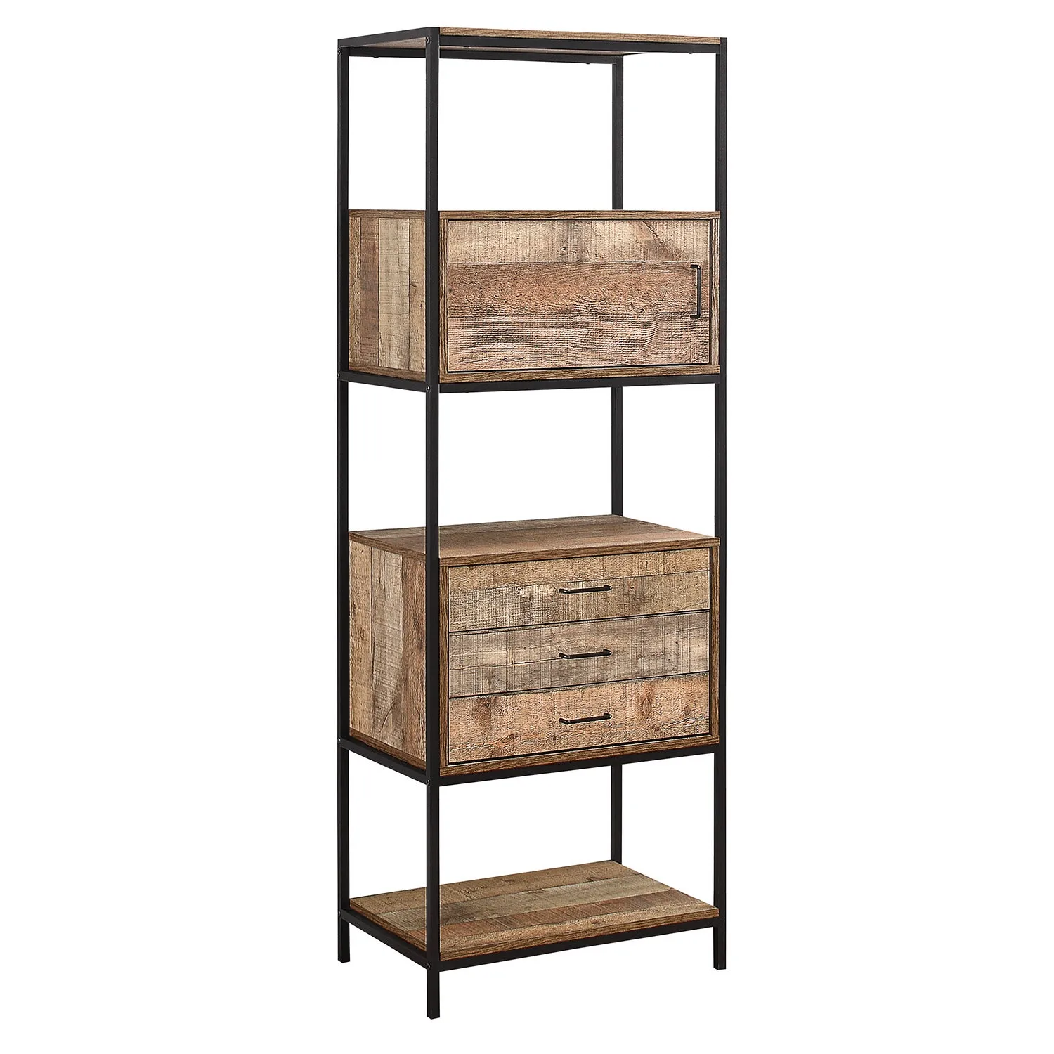 Urban Rustic 3 Drawer Shelving Unit Brown