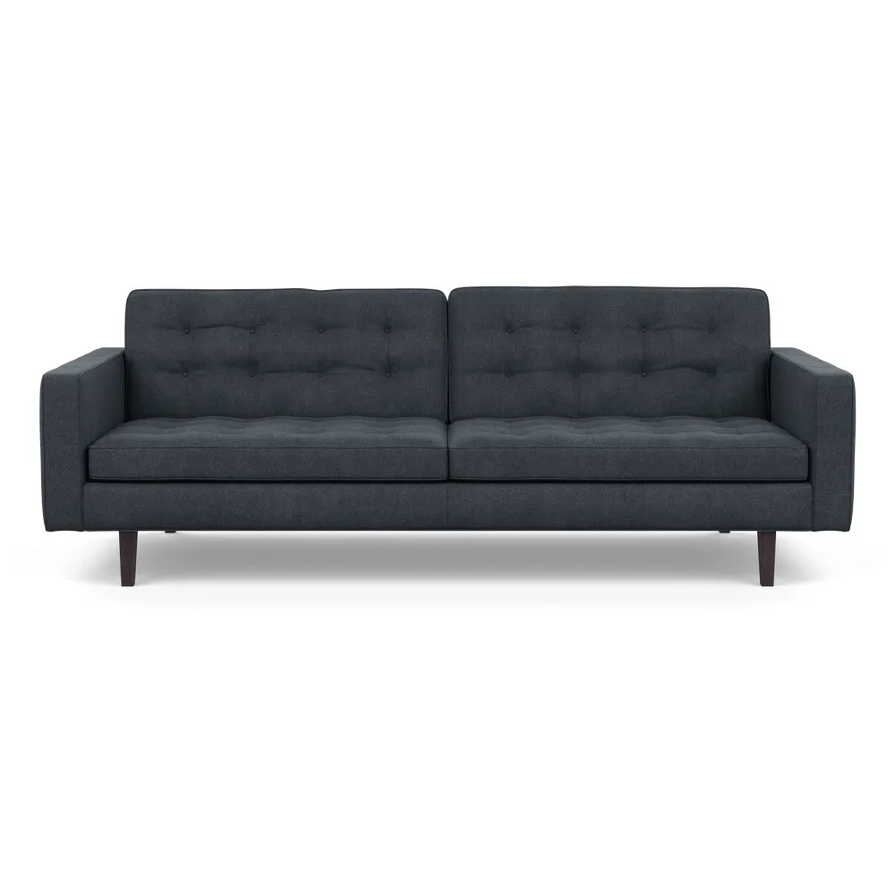 Heal's Hepburn 4 Seater Sofa St Moritz Wool Grey Wenge Black Feet 1