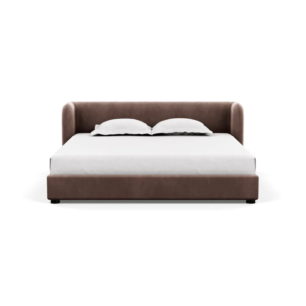 Heal's Group Bed Super King Velvet Mink