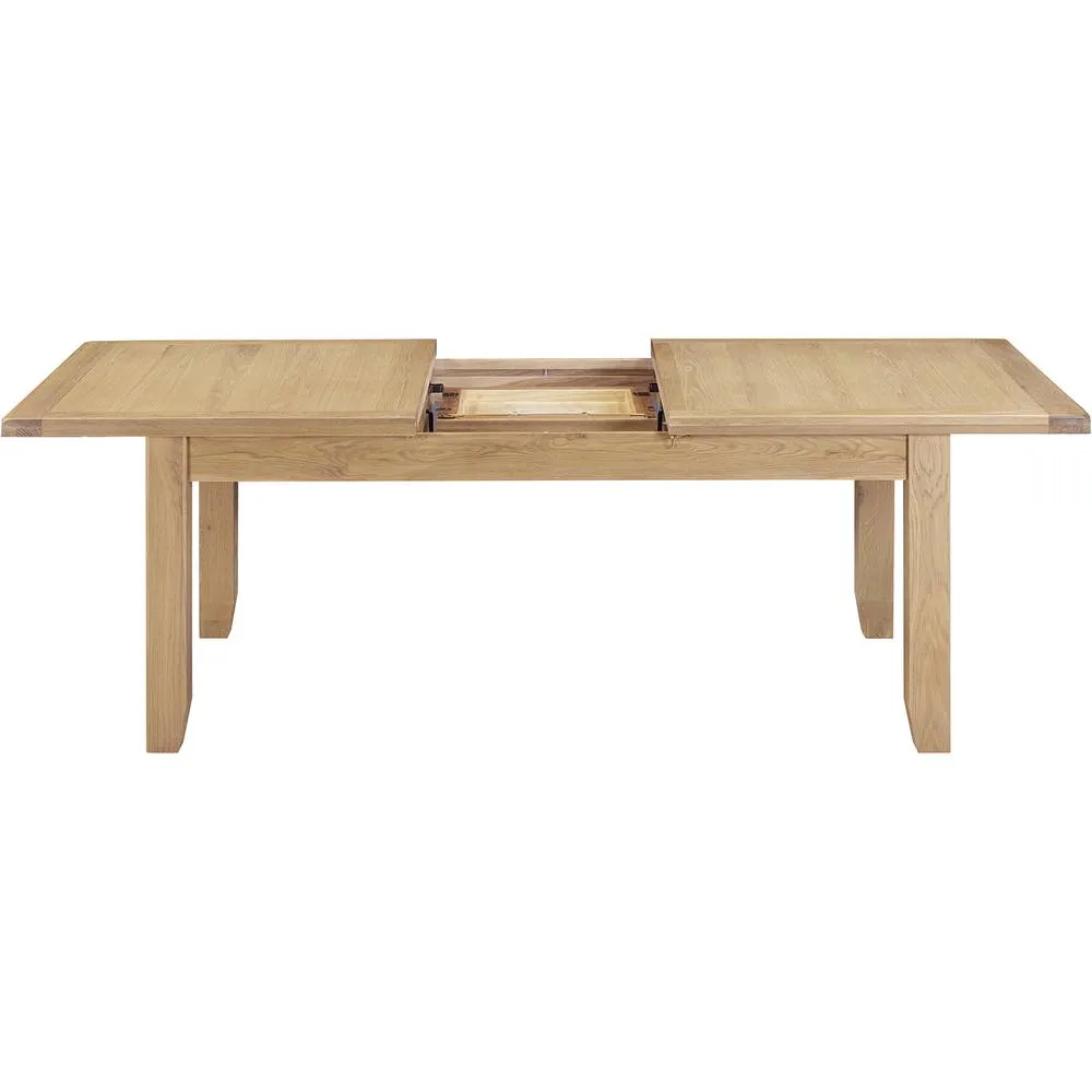 Seconique Windsor Pebble Grey Large Extending Dining Table (Part Assembled) in Light Oak 6