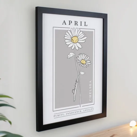Personalised Birth Flower Poster Frame 2