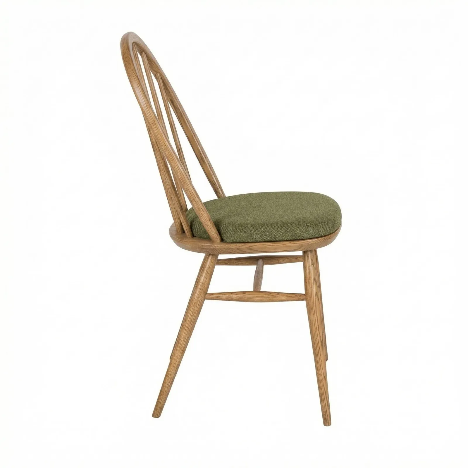 Ercol Windsor Upholstered Dining Chair, Green Wood | Barker & Stonehouse 4