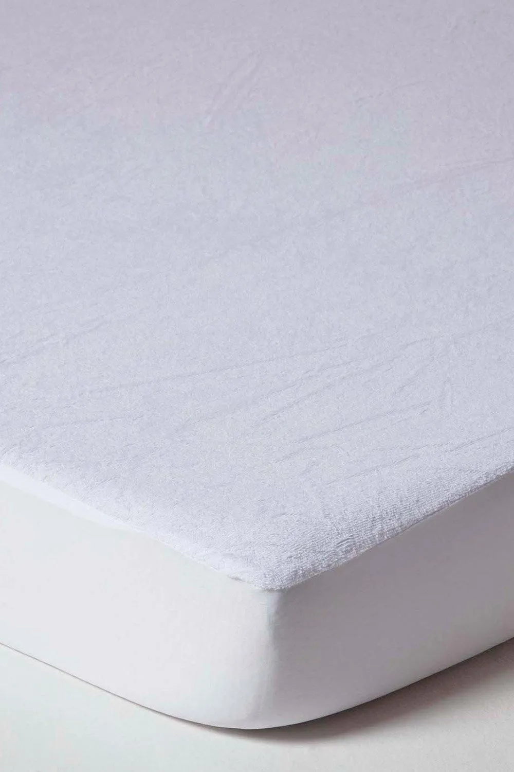 Homescapes Waterproof Terry Towelling Mattress Protector in White